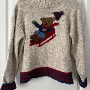 Vintage Marisa Christina Blue and Cream Knit Sweater